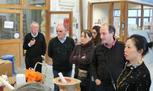 Quelques uns de membres de l'AJP à la visite de l'Atelier de moulage.